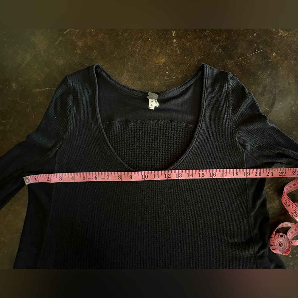 Free People Black Ruffled Tunic Blouse - Picture 13 of 14